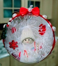 Sfera Palla di Natale Artigianale Realizzata a mano Unica Nel Suo Genere 