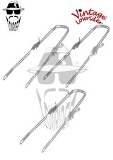 3 Vintage Lowrider 26" Double Square TWISTED 3D WING Fender Brace Chrome Bicycle