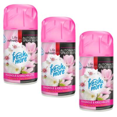 Fresh & More Lufterfrischer Nachfüller (3er Pack) 250ml Magnolie & Kirschblüte