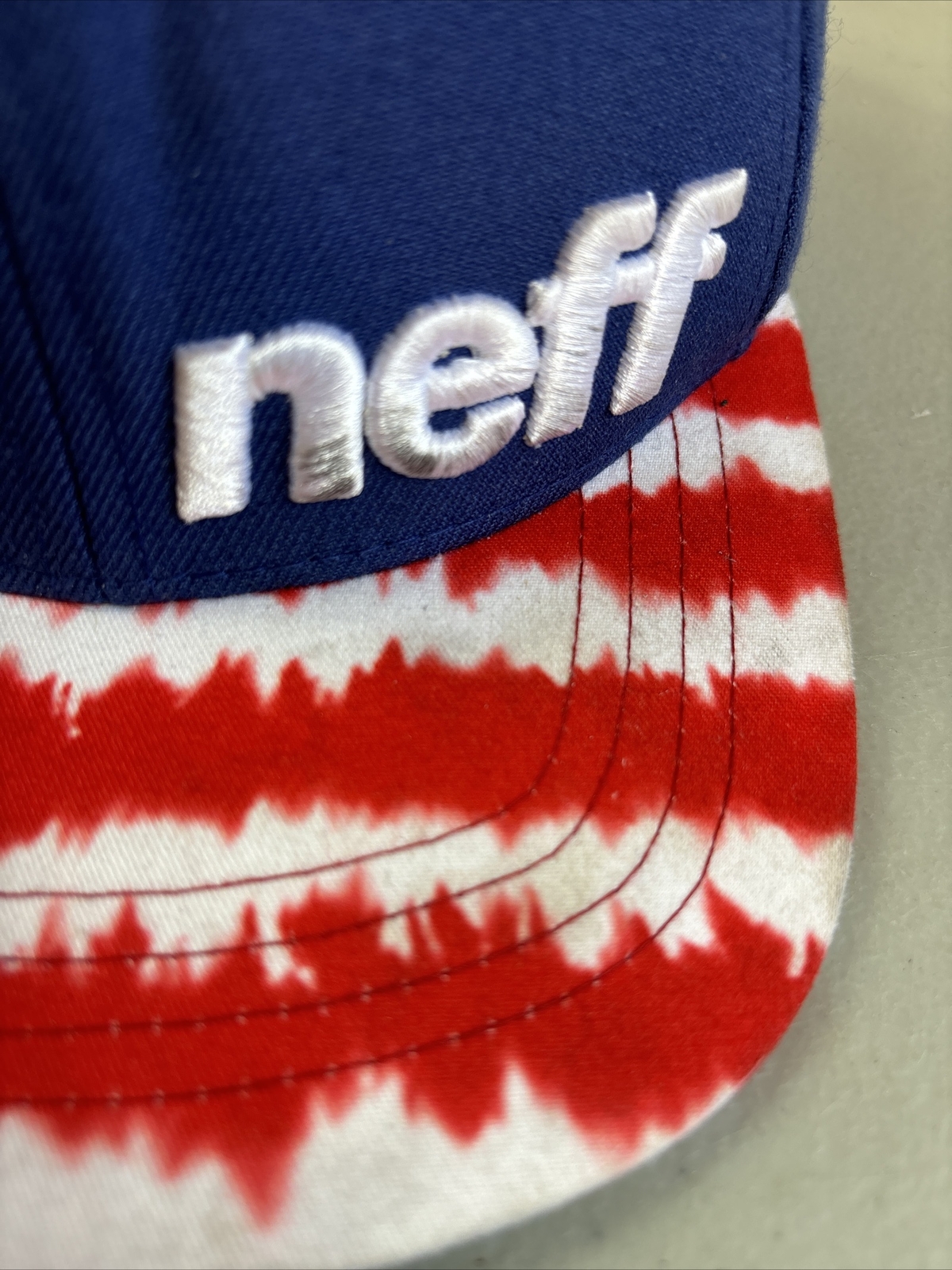 NEFF Hat Cap Snap Back Cap Adjustable Red White B… - image 2