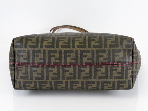 Authentic FENDI Brown Zucca PVC Canvas Tote Bag Purse #61172 - Picture 7 of 24