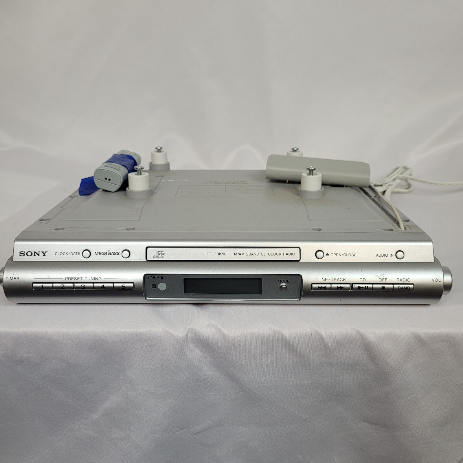 Sony ICFCDK50 Under Kitchen Radio CD Player Clock With Remote