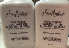 Shea Moisture 100 Percent Virgin Coconut Oil Shea Butter Soap 8 oz Lot of 2 NEW