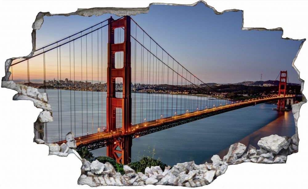 Golden Gate Bridge San Francisco Stadt Wandtattoo Wandsticker Wandaufkleber C000 Golden Gate Bridge San Francisco Stadt Wandtattoo Wandsticker Wandaufkleber C000