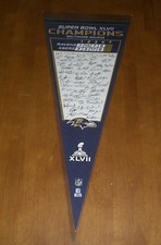 2013 BALTIMORE RAVENS SUPER BOWL XLVII CHAMPIONS SIGNATURE PENNANT