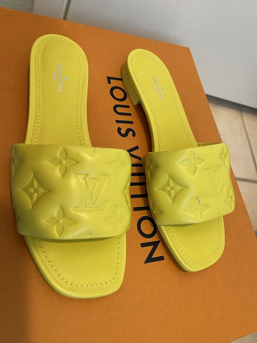 Louis Vuitton, Shoes, Louis Vuitton Revival Flat Mule Leather Slides  Yellow