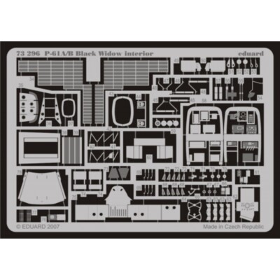 MW22 EDUARD 73296 P-61A/B INTERIOR S.A. 1/72 PE SET for