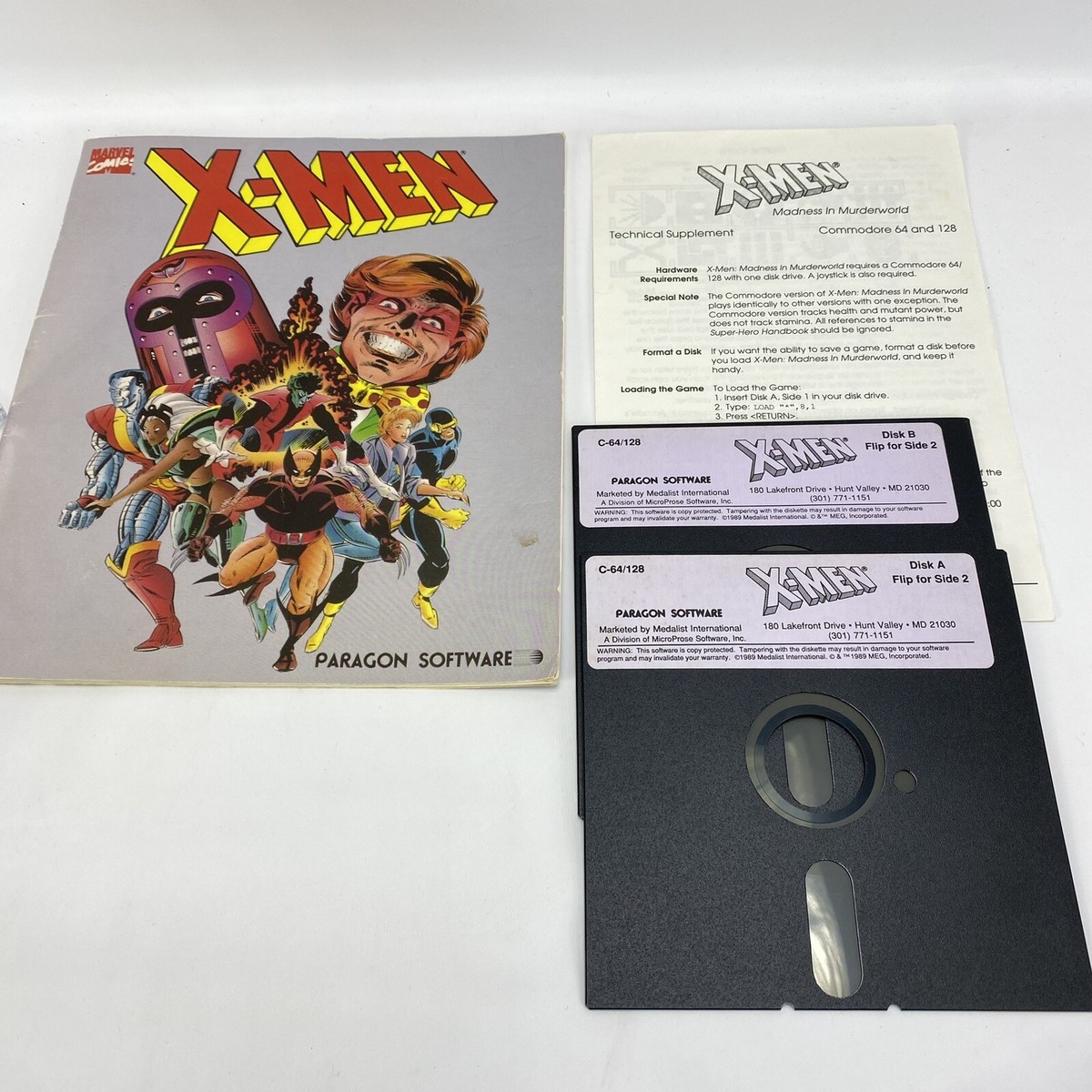 X-Men Madness in Murderworld Commodore 64/128 Computer Video Game