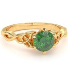 Celtic Trinity Knot Lab Emerald Engagement Ring In 14k White Gold — photo 4