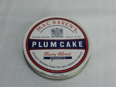 Vintage Collectible Tobacco Tin Mac Baren's Plum Cake Navy Blend Aromatic