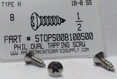8x1/2 Phillips Pan Head Self-tapping Screw