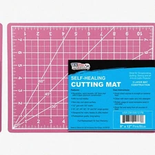 CraftMaster Duo: 9"x12" Pink/Blue Self-Healing 5-Ply Cutting Mat - Perfect for S