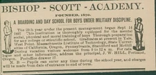 1898 Bishop Scott Academy Military Discipline School Portland Oregon C Ad RS1