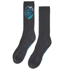Santa Cruz WAVE DOT CREW Skateboard Socks 1 PAIR BLACK