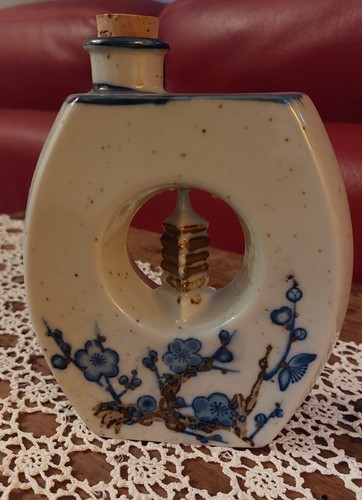 Service à saké japonaise en céramique, 2 verres et 1 bouteille, TAKE