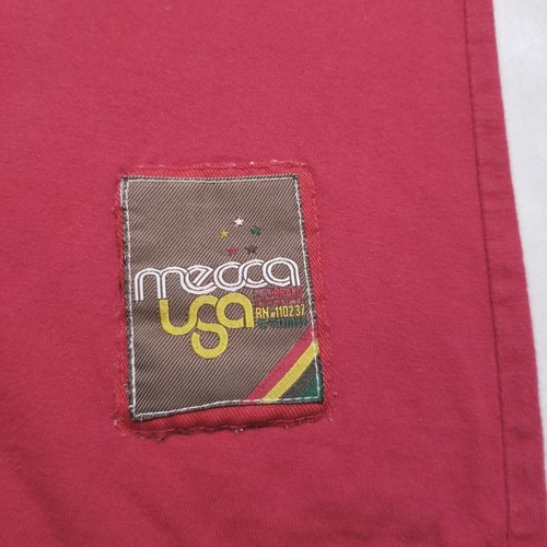 Vintage Mecca T Shirt Mens M fits XL Red Puffy Paint Streetwear 90s Hip Hop - Picture 2 of 10