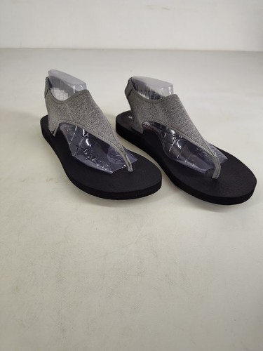 Skechers Meditation Flow Action Grey Flip Flops Thong Sandals Womens Size 11 - Picture 3 of 10