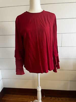 Yoins red long sleeve blouse