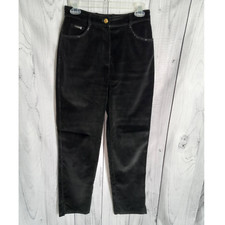 St. John Sport  Black Velvet Rhinestone Embellished Pants Women's US 4