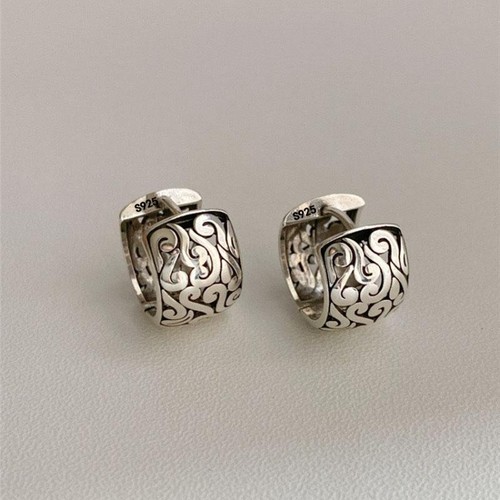 Orecchini donna moda argento sterling retrò filigrana orientale huggie - Foto 8 di 12