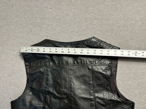 Vintage Gregory & Sons Black Leather Vest USA Made Size 42 Biker Cowboy - Picture 12 of 13