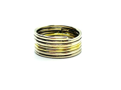 Schottischer Sterlingsilber & Gold Draht Ring Größe R 1/2 (US 9) 7,3 Gramm