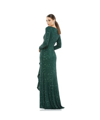 green emerald velvet dress Green Strapless Crepe Gown With 3D Flower