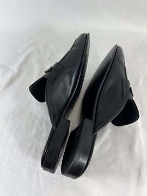 VERSACE Black Leather Medusa Men Half Loafers Made in Italy  display picture 1