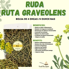 Ruda/Rue Herb Tea 4 Oz. Planta Espiritual Amuleto Suerte Oración Ruta Graveolens