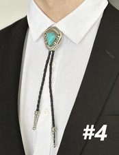 Bolo Tie Mens Wedding Necklace 38" Leather Rope Western Cowboy Style