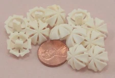 12 Domed Pierced Matte Cream Plastic Shank Buttons Almost 5/8" 15mm # 7073