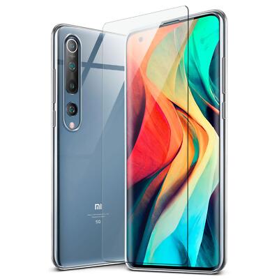Handy Hülle für Xiaomi Mi 10 Silikon Case Schutz Cover Bumper mit Panzerfolie