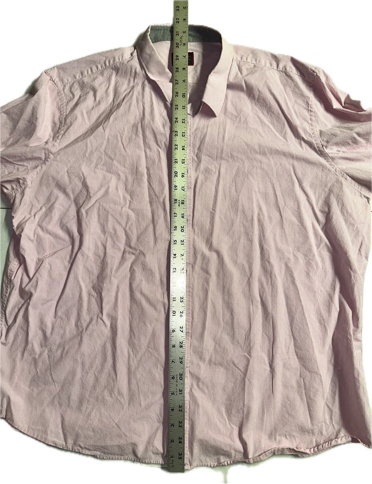 UNTUCKit Pink Striped Button Up Dress Shirt Men’s 3XL Untucked Fit - Image 3 of 4