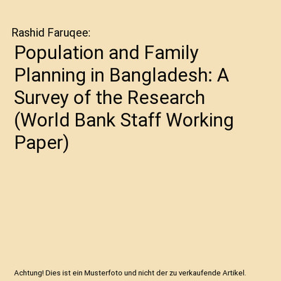 Population and Family Planning in Bangladesh: A Survey of the Research 