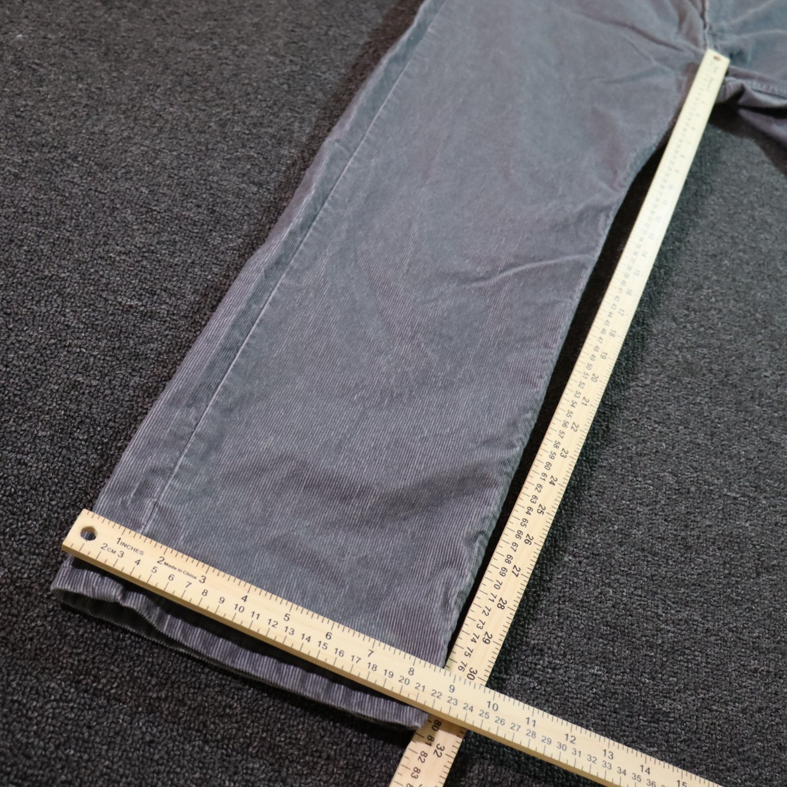 Levi's 505 Mens 38x32 Gray Corduroy Pants Vintage Y2k Skater Retro 2000s image 6
