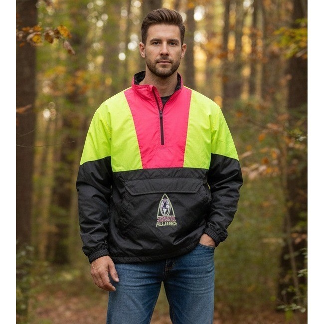 Vtg Surfers Alliance Windbreaker Jacket Mens Size XL Neon Co