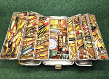 Vintage UMCO Tackle Box Full of Antique Fishing Baits! Incredible Bass Lure lot!