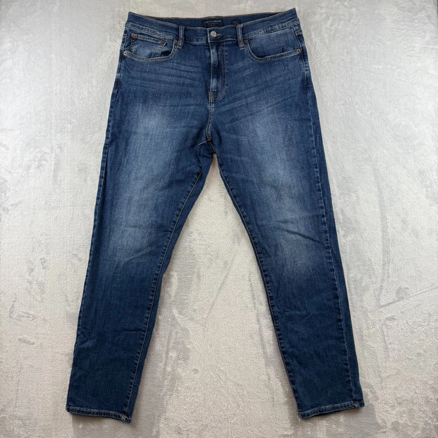 Jeans Lucky Brand Hombre 36x32 Azul 410 Atlético Ajustado Lavado Oscuro Elastizado Denim Foto 2 de 4