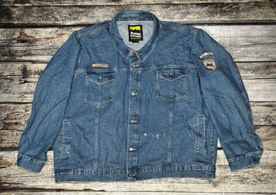 Atlas For Men Dark Blue Wash Denim Jacket Outdoors Patches Embroidered Size 4XL