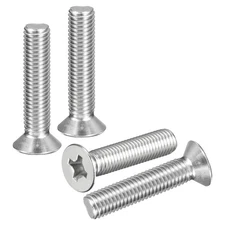 M10-1.5x50 Flat Head Machine Screws -4pcs -304 Stainless Steel -Silver