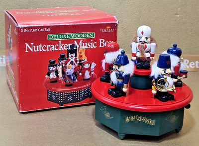 Wooden Nutcracker Music Box by Timeless Treasures Christmas ''March of the Toys''