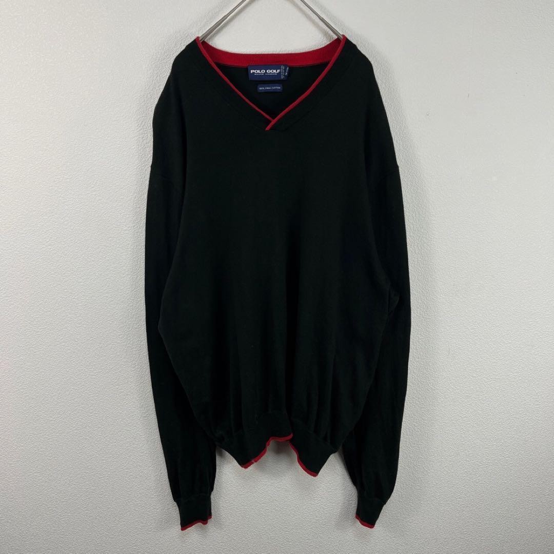 Ralph Lauren Golf Pima Cotton V-Neck L/S Knit Sweater Black XL RL0226476 thumbnail 2