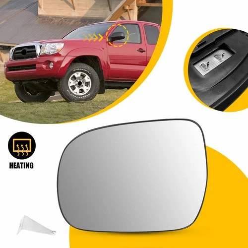 Fit 2005-2011 Toyota Tacoma LH Side View Heated Mirror Glass w/ Backing Plate US