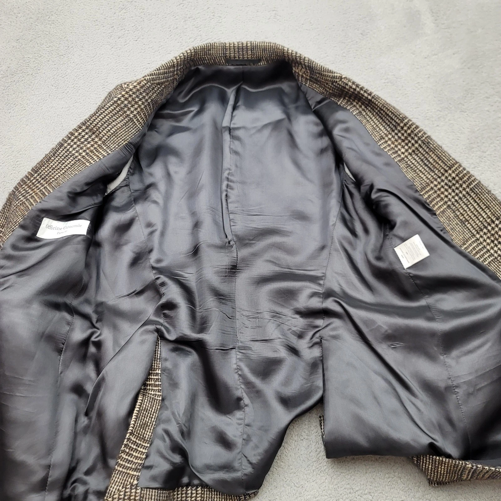 Officine Generale Manon Jacket Blazer Mens Small ( 36"Waist) Houndstooth Wool image 11