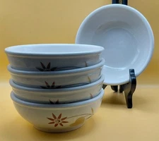 Set of 5 Syracuse China Sherwood Bowls 5.75" • 1970s • Floral Vitrified...