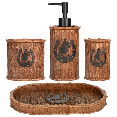 Bathroom Accessory Sets 4PCS Bathroom Accessories Set Complete Western Rustic...