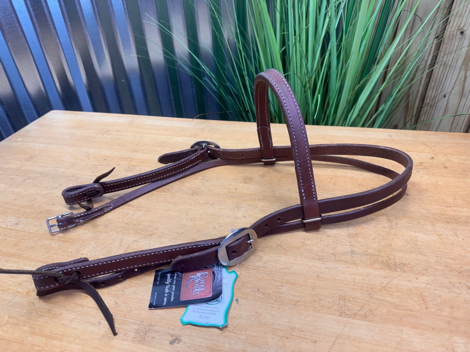 BILLY ROYAL Hot Oiled Hermann Oak Leather Browband Western Horse Headstall ~ NWT