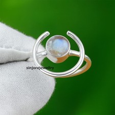 Rainbow Moonstone 925 sterling silver handmade Gift Ring US size 5 to 13