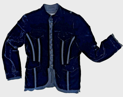 Per Se Velvet Silk Jacket Womens M Black Button Front Tailored Boho Chic Artcore