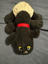 Pound Puppies Newborn Black Puppy Dog Plush Red Collar Diaper